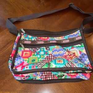 LeSportsac Multicolor Geo-Print Crossbody Bag - Bright Multi, 13” x 11” x 6.75”